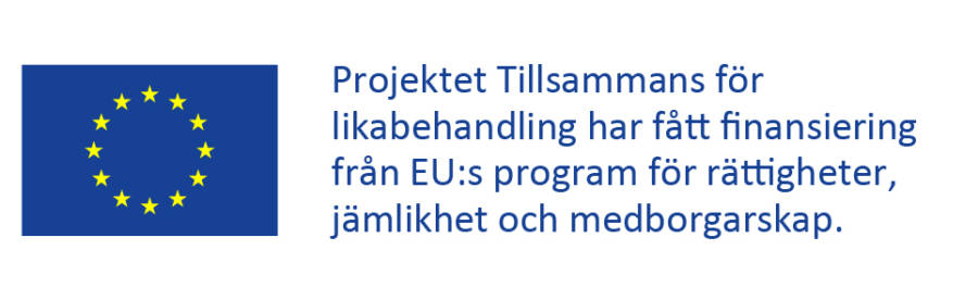 Europeiska Unionen Tillsammans får likabehandling -projekt logo